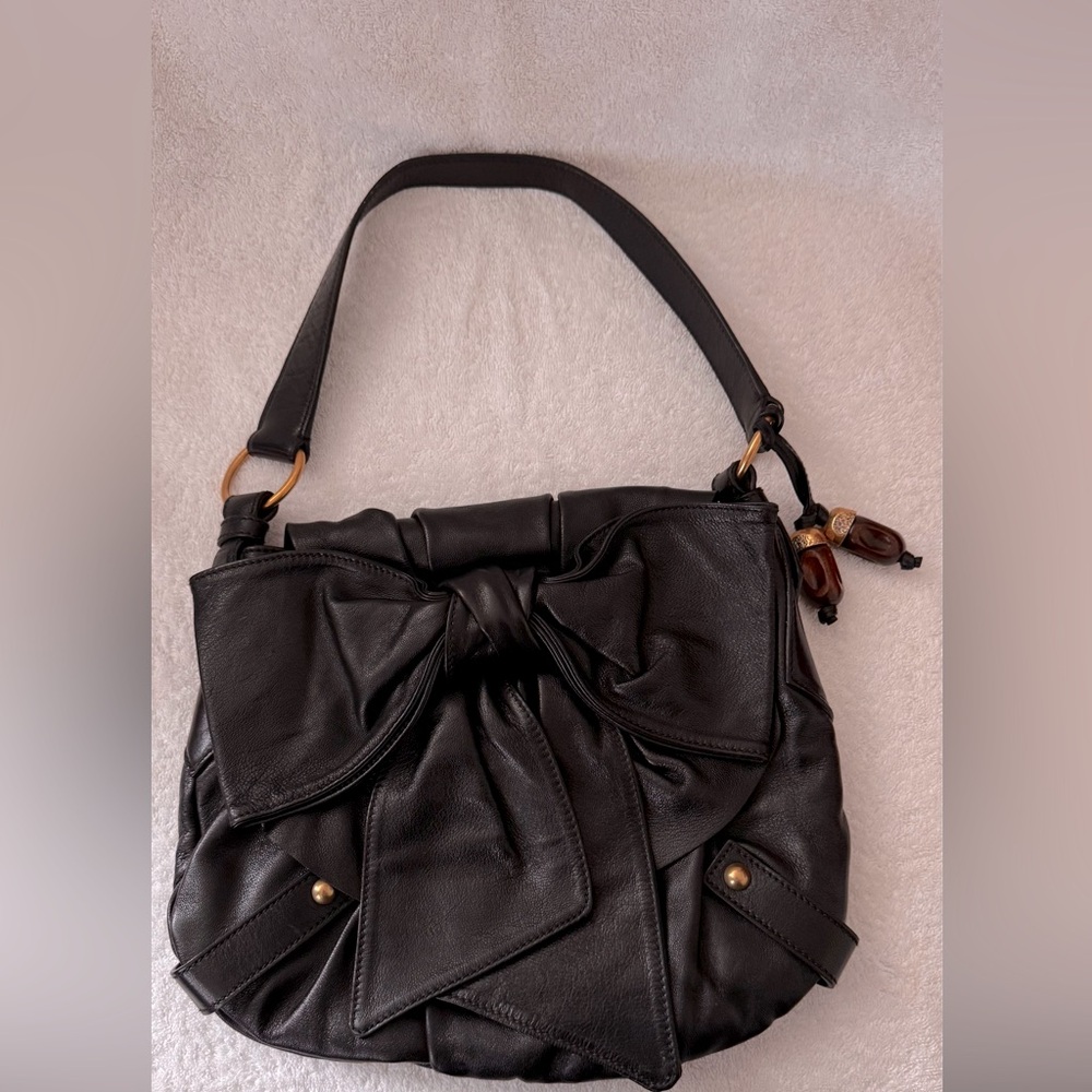 Yves Saint Laurent Black Bow Shoulder Bag
